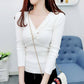 Deep V-neck Cross Short Lazy Wind Pullover Sweater Women Jumper Knitting Slim Short Top
