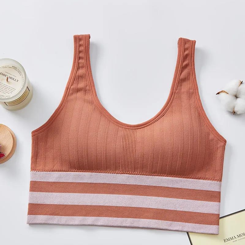 U-shaped INS Style Running Shockproof Gather Fitness Anti-sagging Thin Threaded Bottoming Sports Underwear Bra