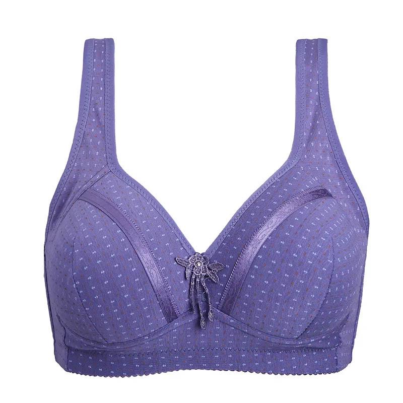 Large Size No Steel Ring Thin Bras Gathering Tank Top Sexy Fashion Printing Pattern Breathable Styling Bra