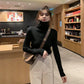 Pofulove Autumn Bottoming Shirt Women Winter Thick Turtleneck Sweater Pile Collar Tight Long-sleeved