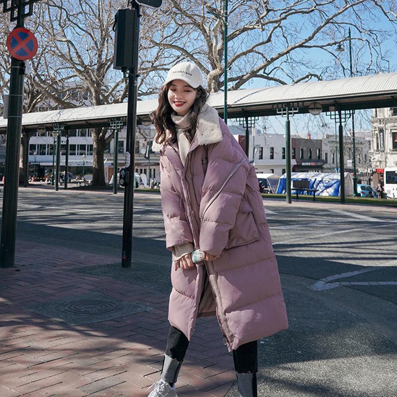 Cotton Jacket Female Ins Tide Winter Mid-length Korean Version of Loose Cotton Clothing Thickened Student Bread Clothing