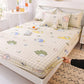 Three-piece Set Cotton Thick Mattress Protector Printed Bedspread Pillowcase Bedding