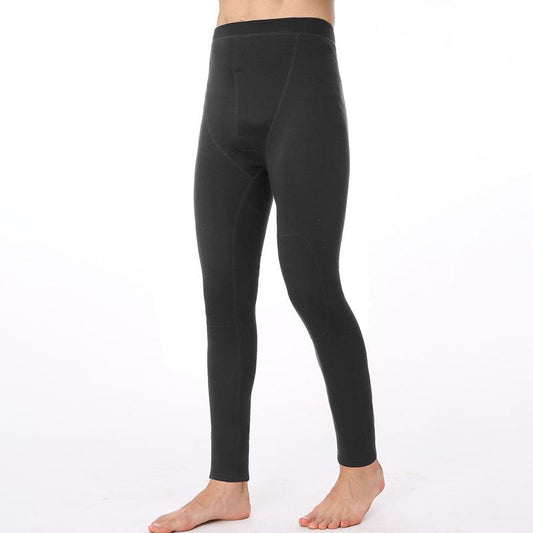 Men Winter Autumn Plus Velvet Thicken Warm Pants Tight Male High Elasticity Wearable Comfortable Soft Lining Patch Knee Pads Windproof Double Warmth