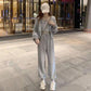 3PCS Women's Spring and Autumn Casual Suit Korean Loose Sports Suit Ladies Vest + Hooded Cardigan + Jogging Pants Fitness Three-piece Suit