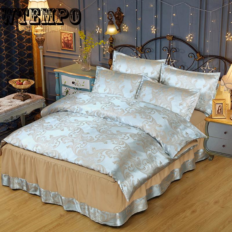 Luxury Bedding Set queen king bed set Bedclothes satin jacquard Bedding Sets duvet cover