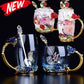 Enamel Glass Cup Heat-resistant Tea Brewing Coffee Cup Flower Tea Cup Creative Light Luxury Gift Boxed Teacher's Day Gift