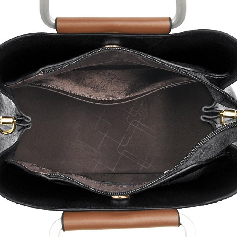 Genuine Leather Bag Women's Fashion Middle-aged Handbag Soft Leather Mother Shoulder Bag Cowhide Messenger Bag