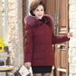 Middle-aged and Elderly Women's Short Down Cotton-padded Jacket Mothers Wear Coat Big Fur Collar Thick Padded Jacket