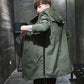 Spring Men Waterproof Windbreaker Hooded Jacket Casual Loose Comfortable Parka Solid Color Trend Coat Long