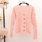 Autumn and winter new women's knit cardigan V-neck long-sleeved sweater female feather yarn shirt