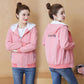 Fleece Thickened Hooded Jacket Autumn and Winter Warm Jacket Women Loose All-match Sports Jacket