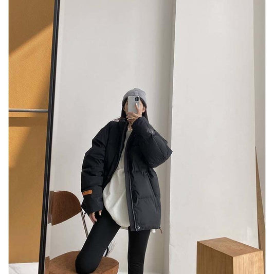 Cotton-padded Jacket Women's Winter Korean Style Loose, Thin and Small, Warm Casual Jacket, Cotton-padded Jacket, Cotton-padded Jacket