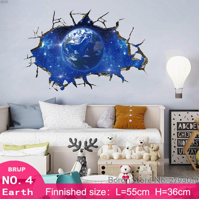 12 Kinds Solar System Planets Wall Stickers For Kids Room Universe 3d Stickers Kids Room Decoration