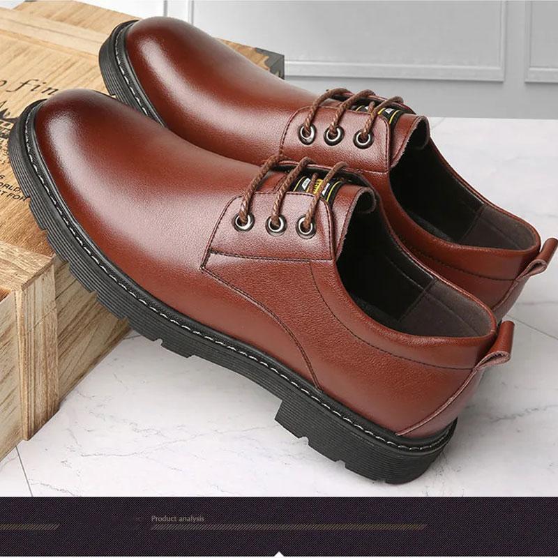 Men's Cowhide Leather Shoes Soft Leather Men's Business Shoes Casual Shoes Black Work Shoes Summer Hollow Sweat-absorbent Husband Shoes Dad Shoes