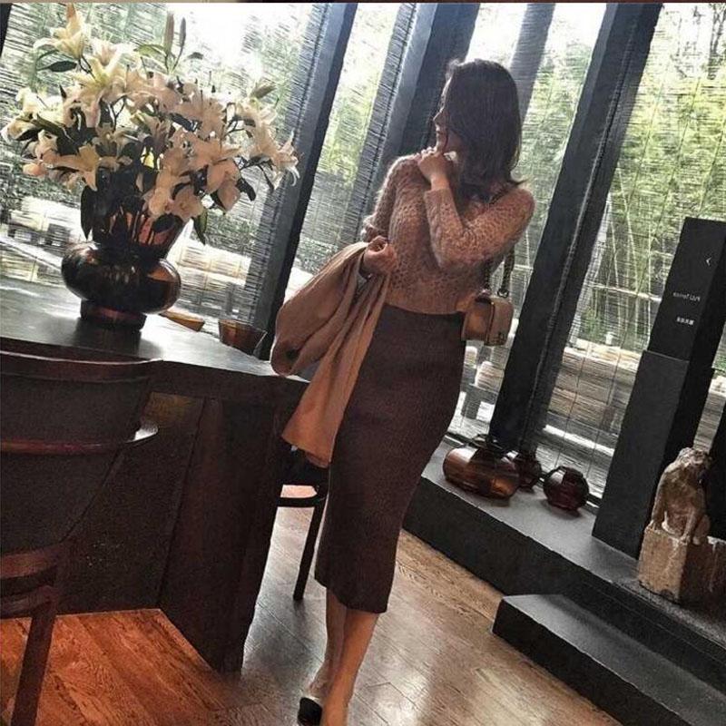 Pofulove Women Knitted Sweater pullover Korean knitwear loose round neck bottoming sweater winter