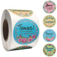 500 Pcs Round Flower Thank You Sticker Roll Sealing Sticker 8 Patterns Holiday Gift Decoration Stationery Sticker