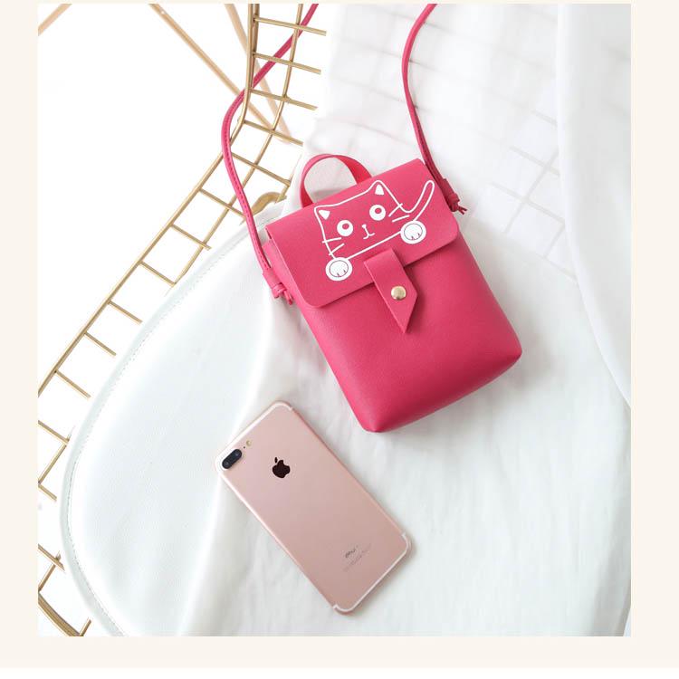 Handset Bag Girl Printing Mini-Bag Korean Edition One Shoulder Slant Bag Girl Lovable Change Wallet