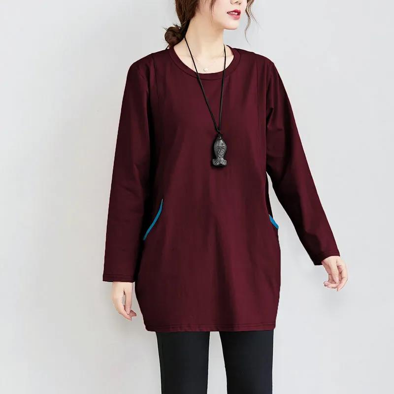 Women Clothes Spring Fall Casual Women's Clothing Long Sleeve T-Shirts Female Ladies Fashion Tops Pullover