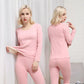 Women Long Sleeve Thermal Underwear Women Winter Thicken Tight Suit Sexy Pajamas Autumn High Elasticity Slim Comfortable Breathable Wearable Versatile