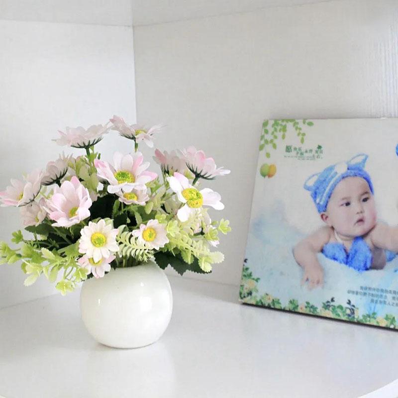 Home Decoration Flower Living Room Coffee Table TV Cabinet Display Fake Flower Simulation Flower Set Silk Flower Mini Gerbera Flower Cloth Flower