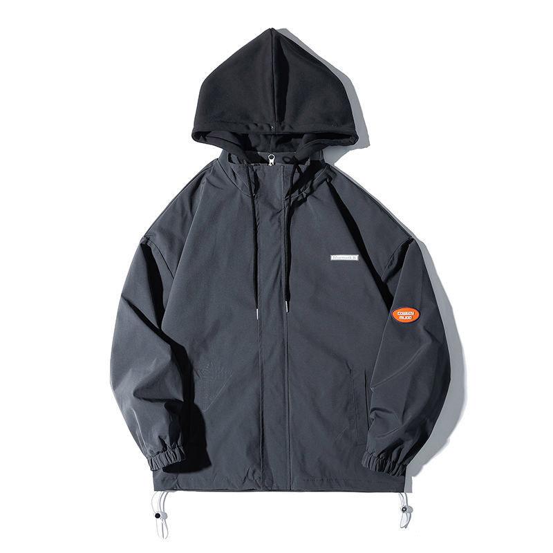 Spring and Autumn Jacket Men's Detachable Hooded Casual Baseball Uniform Youth Jacket Men's Jacket
