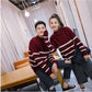 Autumn and Winter Casual Sweater Striped Pattern Loose Top Men and Women Half High Neck Lover's clothes