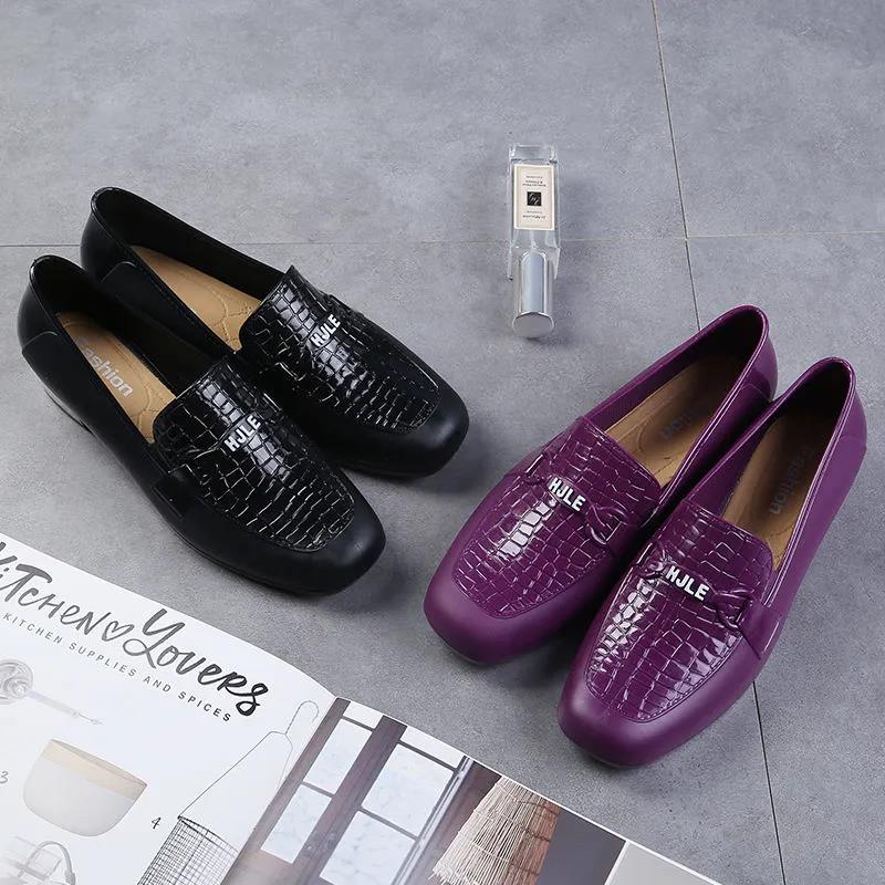 Women's Rain Boots Shallow Mouth Waterproof Low-top Short Tube Spring and Autumn Outer Wear Kitchen Non-slip Wear-resistant Soft-soled Work Shoes