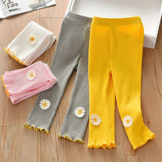 Spring Girls Leggings Cotton Trousers Fille Kids Pants Girls Pants Skinny Print Cartoon Pattern Children Leggings Trousers