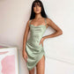 Women Sexy Sheath Backless Tube Top Bandage Hip Skirt Halter Dress Sleeveless Hollow Out Bare Shoulders Nightclub Bar Wedding Party