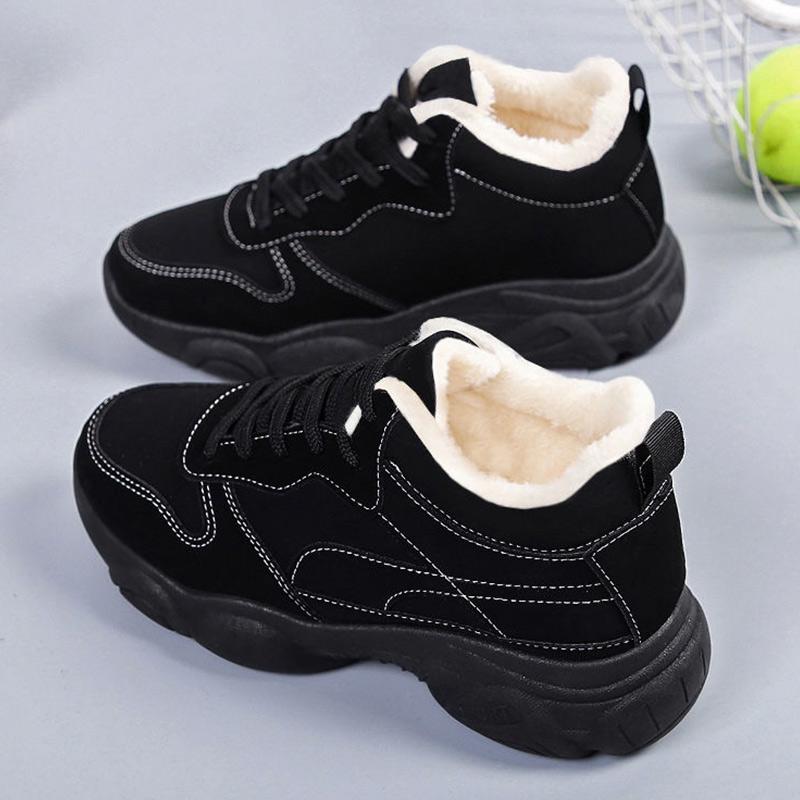 Winter Plus Velvet Padded Women's Shoes Non-slip Wear-resistant Lightweight and Warm Women's Cotton Shoes Padded Sneakers