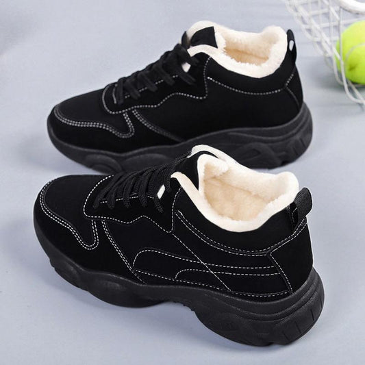 Winter Plus Velvet Padded Women's Shoes Non-slip Wear-resistant Lightweight and Warm Women's Cotton Shoes Padded Sneakers