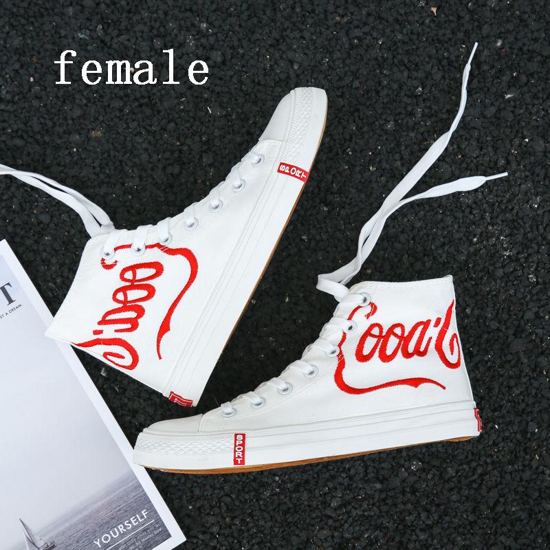 Couple Shoes Fashion Women Canvas Shoes High Top Sneakers Men Flats Shoes White Black Casual Shoes Tenis Feminino
