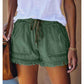 Summer Casual Ladies High-waist Denim Shorts Elastic Waist Slim-fit Denim Shorts