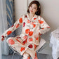 Pajamas Women Spring and Autumn Ice Silk Long-sleeved Autumn and Winter Sexy Ladies Thin Artificial Silk Pajamas Home Service Suit Casual Home Service