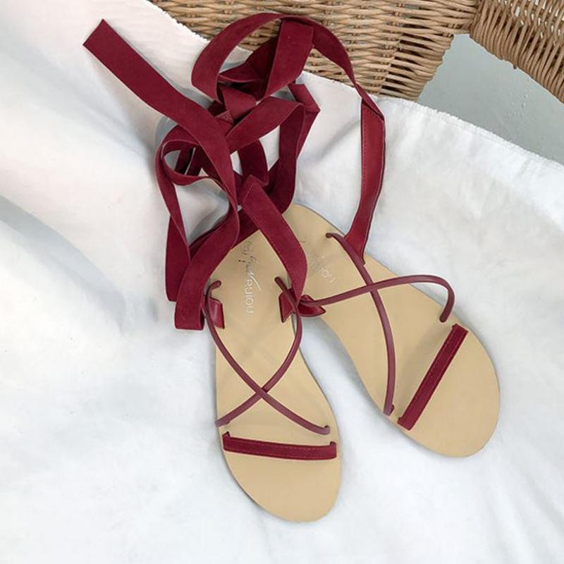 Sandals Women's Summer Beach Shoes Flat Straps Roman Shoes Casual Outdoor All-match Ladies Sandals