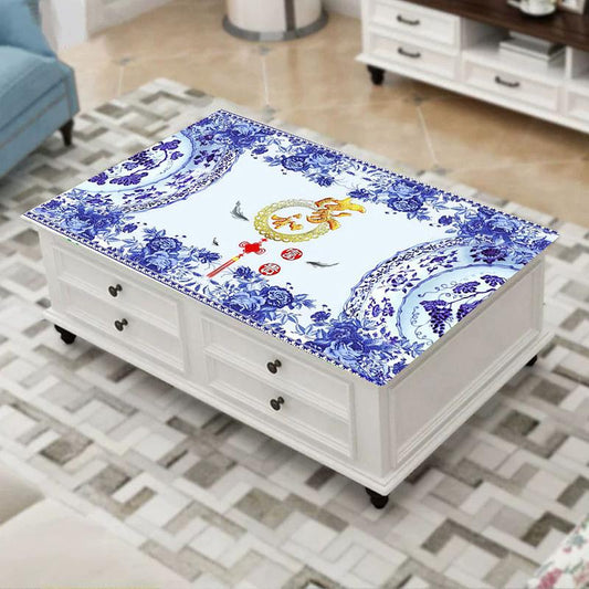 PVC 3D Three-dimensional Pattern Tablecloth Soft Plastic Dining Table and Coffee Table Mat Waterproof Oil-proof Anti-scald Disposable Household