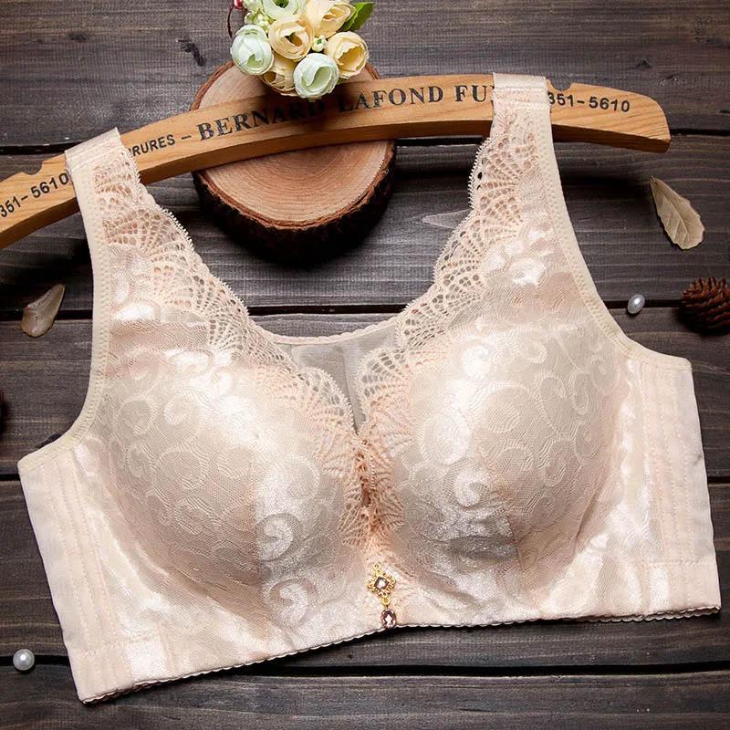 Thin Underwear Women's No Steel Ring Bra Gather Adjustment Type Upper Collection Auxiliary Breast Sexy Lace Breathable Anti-glare Bra
