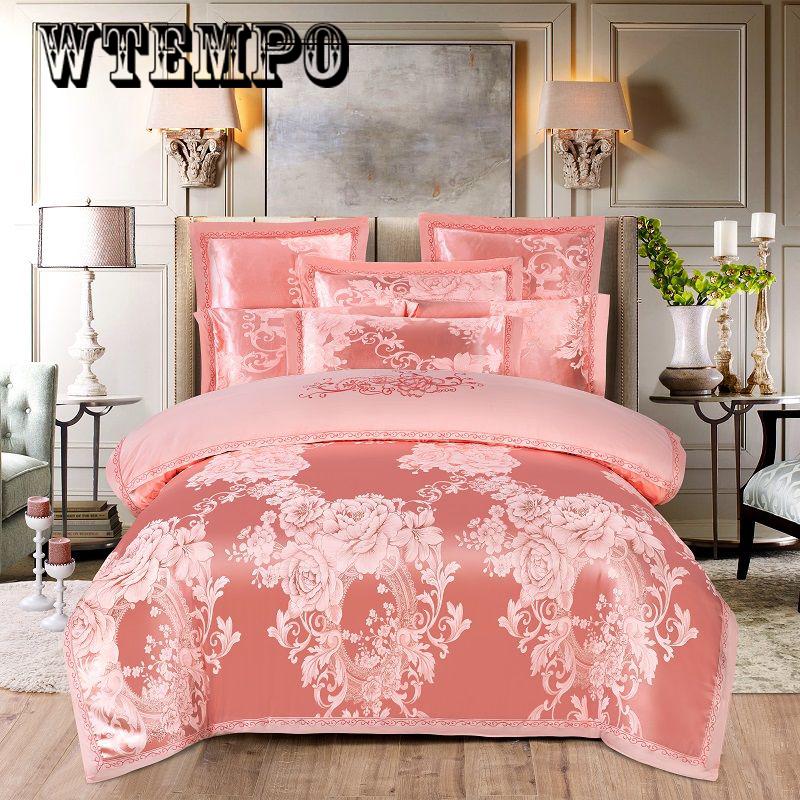 Bedding European Embroidered Jacquard Cotton Four-piece Cotton Quilt Bedrooms Bedroom Home