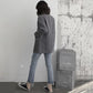 Gray Suit Jacket Design Sense Temperament Casual Loose Women's Casual Suit Jacket Long Section of Small Suit British Style