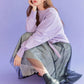 Sweatshirt Women Spring and Autumn Purple Blouse Women Sweet Loose Hoodi