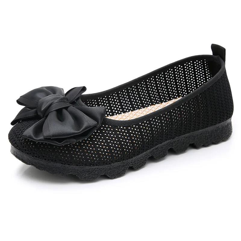 Women's Spring and Summer Soft Bottom Mesh Single Shoes Large Size Shoes Middle-aged and Elderly Mesh Shoes Non-slip Breathable