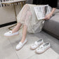White Shoes Spring Summer Hollow Non-slip Flat Bottom All-match Single Shoes Breathable Comfortable Soft Bottom Pregnant Women Nurse Shoes