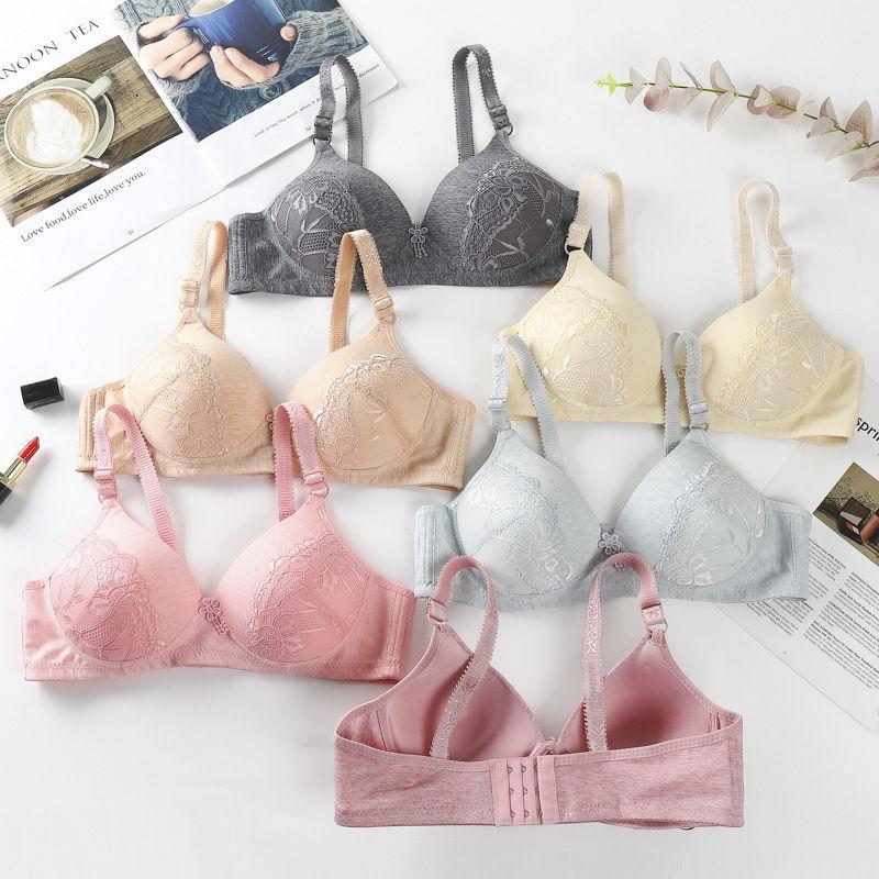 Bra Without Steel Ring Gather The Underwear Receive The Breast Milk Small Chest Breathable Anti-sagging Large Size Adjustment Bra Lace