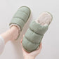 Cotton Slippers Women Thick Fleece Plus Size Couple Winter Shoes Black Plat Non Slip Men Slides
