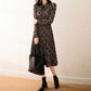 Chiffon Floral Dress Female Spring Summer French Retro Waist Pleated Skirt All-match Dinner Dress