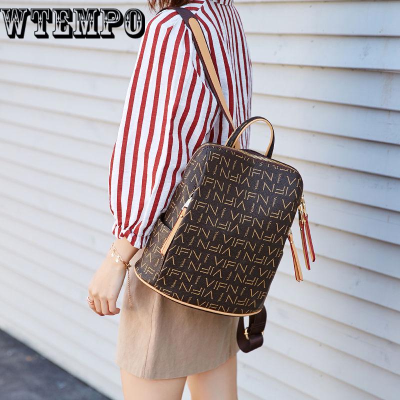 Vintage Leather Backpack Women Fashion Large Drawstring Rucksack School Travel Bag For Women