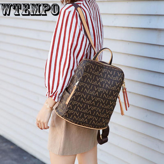 Vintage Leather Backpack Women Fashion Large Drawstring Rucksack School Travel Bag For Women