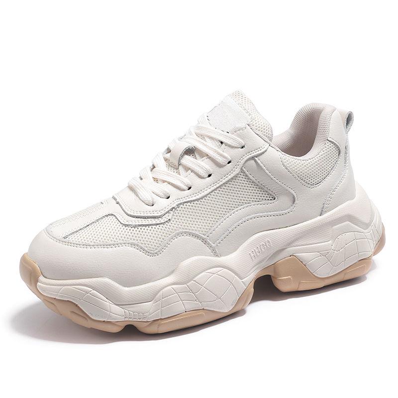 Women Platform Shoes Fashion Mesh Ladies Wedge Sneakers Breathable Vulcanized Shoes Dad Shoes