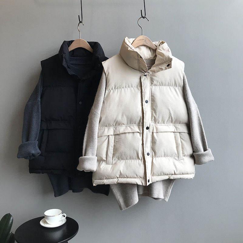 Autumn and Winter Models Loose Short Down Cotton All-match Vest Vest Bread Jacket Vest Jacket Women