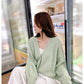 Cardigans Women's Sweaters Fashionable Casual Plaid V-Neck Cardigans Single Breasted Elegant Coats